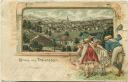 Postkarte - Traunstein - Gesamtansicht- Prägedruck