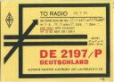 QSL - QTH - Funkkarte - DE2197/P