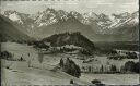 Blick vom Malerwinkel auf Bad Au - Schöllanger Burg - Oberstdorf und Allgäuer Hochgebirge