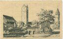 Postkarte - Alt-Ravensburg - Frauentor - Gr&uuml;ner Turm