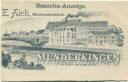 Postkarte - Munderkingen - Besuchsanzeige - E. Aich Blechwarenfabrik