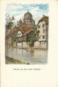 Nürnberg - Partie an der Insel Schütt - Künstlerkarte - Aquarell signiert O. Wiegk ca. 1900