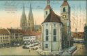 Ansichtskarte - Regensburg - Neupfarrmarkt - Neupfarrkirche und Dom