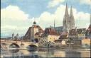 Postkarte - Regensburg - Blick vom unteren Wörth