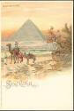 Postkarte - Gizeh - Les Pyramides