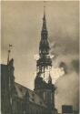 Postkarte - Riga - Die St. Petri-Kirche brennt