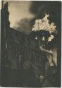 Postkarte - Riga - Die St. Petri-Kirche brennt