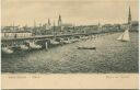 Postkarte - Riga - Düna-Ansicht - Pontonbrücke