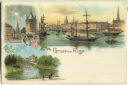 Postkarte - Riga - Pulverturm - Dunaquai