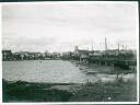 Baltikum - Foto - Riga August 1941 - Düna mit Pontonbrücke und zerstörter Altstadt