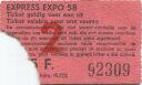 Eintrittskarte - Exposition de Bruxelles EXPO 58