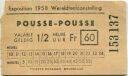 Exposition de Bruxelles EXPO 58 - Pousse-Pousse Rickscha - gelding 1/2 Uur - Fahrkarte