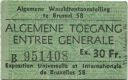 Bruxelles - Algemene Wereldtentoonstelling te Brussel 58 - Algemene Toegang - Eintrittskarte