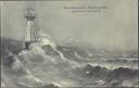 Postkarte - Neufahrwasser-Westerplatte - Leuchtturm beim Sturm