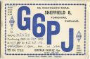 QSL - QTH - Funkkarte - G6PJ - England - Sheffield