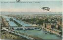 Postkarte - Paris - Aeroplane - evoluant au dessus de Passy