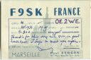 QSL - QTH - Funkkarte - F9SK - France - Marseille - 1958