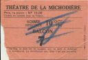 Paris - Theatre de la Michodiere - Prix la place NF 10,00 1962