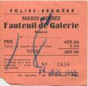 Paris - Folies Bergere - Fauteuil de Galerie - Reserve