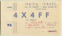 QSL - QTH - Funkkarte - 4X4FF - Israel