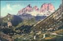Serpentinen der Dolomitenstrasse am Pordoijoch - Postkarte