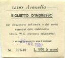 Lido Arenella - Biglietto d'ingresso - Eintrittskarte