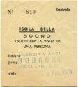 Isola Bella - Eintrittskarte für eine Person 1976