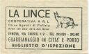 Genova - La Lince Cooperativa A.R.L. fra ex Agenti di Polizia - Guardianaggio in Citta e Porto - Biglietto