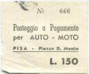 Pisa - Piazza d. Manin - Posteggio a Pagamento per Auto