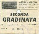 Arena di Verona - Stagione Lirica 1966 - Gestione ente Spettacoli Lirici - Seconda Gradinata