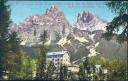 Postkarte - Hotel Tre Croci mit Monte Cristallo und Piz Popena