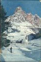 Farbenphotoaufnahme - Corvara mit Sas Songher - Enneberg