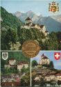 Dreiländereck - Schloss Vaduz - Schattenberg - Schloss Werdenberg - AK Grossformat