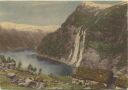 Postkarte - Geirangerfjord - De syvsostre - AK Grossformat 40er Jahre