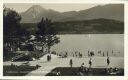 Foto-AK - Faakersee - Inselstrandbad mit Mittagskogel