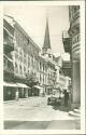 Postkarte - Bad Ischl - Pfarrgasse - Motorrad mit Seitenwagen - Verlag Postkartenindustrie Wien (E700)