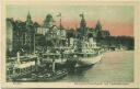 Postkarte - Stettin - Dampfschiffsbollwerk mit Hakenterrasse 20er Jahre