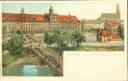 Breslau - Universitätsbrücke mit Universität - Künstlerkarte