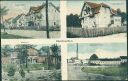 Postkarte - Oberleschen - Dorfstrasse Villa Gutsche - Bahnhof - Zellstoff-Fabrik - Bahnpost