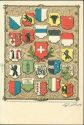 Ansichtskarte - Schweiz - Wappenkarte