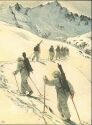 Ansichtskarte - Soldaten im Schnee - signiert O. B. 38 - O. Baumgartner