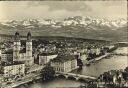 Postkarte - Zürich und die Alpen