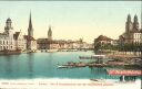 AK - Zürich - Die 3 Hauptkirchen von der Quaibrücke gesehen