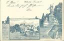 Postkarte - Basel - St. Jakob an der Birs - Litho signiert - Totale - Denkmal