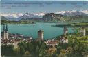 Postkarte - Luzern - Hofkirche Museggtürme und die Alpen