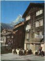 Zermatt - Kirchplatz mit Geissen - Ziegen - Ansichtskarte