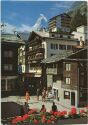 Zermatt - Dorfstraße - Hotel - Ansichtskarte