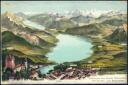 Ppostkarte - Panorama des Berner Oberlandes mit Thuner- und Brienzersee ca. 1905