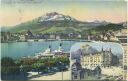 Postkarte - Luzern mit Pilatus - Hotel Minerva