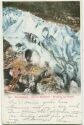 Postkarte - Grindelwald - Unterer Gletscher - Eingang zur Grotte